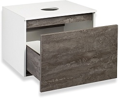 Runo Тумба с раковиной Бари 60 Cuatro подвесная железный камень/белая – фотография-4