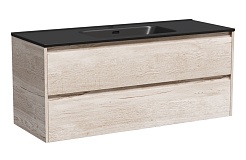 Sancos Тумба с раковиной Libra 120-1 дуб галифакс натуральный раковина Element 121 CN7006MB – фотография-1