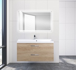 BelBagno Тумба с раковиной AURORA 1000 Rovere Nebrasca Nature, ручки хром – фотография-2