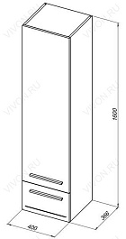 Aquanet Пенал для ванной "Нота 40" светлый дуб – фотография-3