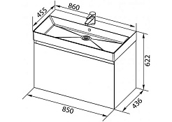 Aquanet Тумба с раковиной Нью-Йорк 85 орех – фотография-8