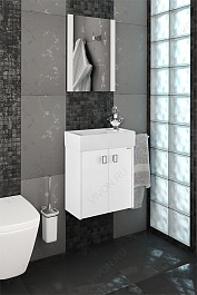 Водолей Тумба с раковиной Твист 50 белая – фотография-2