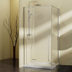 Vincea Душевой уголок Slim-N 100x100 VSR-5SN1010CL профиль хром стекло прозрачное – фотография-2