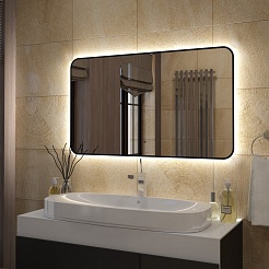 Teymi Зеркало Solli Black Soft Line 120/70 LED сенсор на взмах T20230S – фотография-9