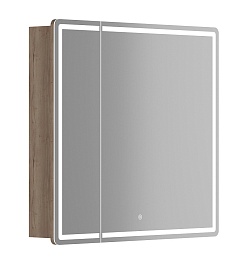 Sancos Зеркало-шкаф Mirror 90 с подсветкой MI90EG дуб галифакс натуральный – фотография-1