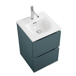 BelBagno Тумба с раковиной Uno mini 40 подвесная Голубой матовый с раковиной BB-8099-3-40 – фотография-5