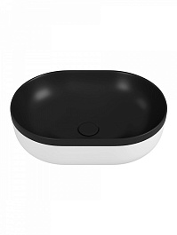 Teymi Раковина накладная в ванную Solli 48 Duo artceramic чёрно-белая матовая T50388 – фотография-7