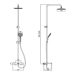 Azario Душевая стойка Galaxy AZ-67B47EV1-1DC1J19A-ZH3394A-HB1153C хром – фотография-2