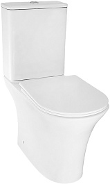 Azario Унитаз-компакт Fretta Round AZ-7121A безободковый с бачком с сиденьем микролифт белый – фотография-3