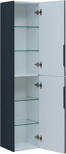 Aquanet Шкаф пенал Джейн 35 подвесной маренго матовый – картинка-5