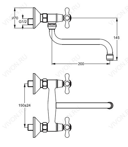 Vidima Смеситель Ретро BA122AA для раковины – фотография-2
