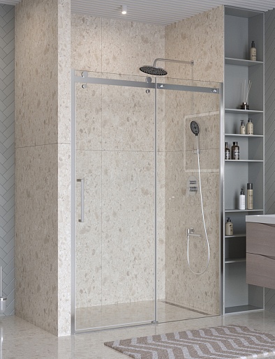 BelBagno Душевая дверь в нишу Marino MARINO-2-BF-1-140-C-CR 140x195 профиль хром стекло прозрачное – фотография-2