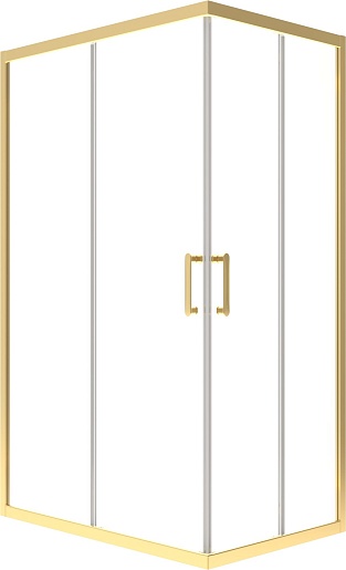 Triton Душевой уголок Фикс-Голд 120x80 стекло прозрачное профиль золото – фото-1