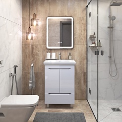 Vigo Тумба с раковиной Grani 600-2-1 белая – фотография-9