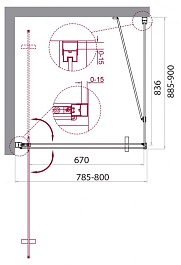 BelBagno Душевой уголок Marmi 80/90 MARMI-AH-1-80/90-C-Cr стекло прозрачное – фотография-2