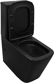 Azario Унитаз-компакт Black King AZ-8303D безободковый с бачком с сиденьем микролифт черный матовый – фотография-7
