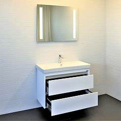 Comforty Мебель для ванной Дублин 90 подвесная белая – фотография-4