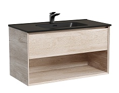 Sancos Тумба с раковиной Marmi 1.0 90 дуб галифакс натуральный раковина Element 91 CN7002MB