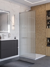 BelBagno Душевая перегородка Uno UNO-L-1-TB-90-FL-Cr 90x200 профиль хром стекло рифленое – фотография-3