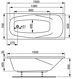 Vagnerplast Акриловая ванна Aronia 150x70 – фотография-3