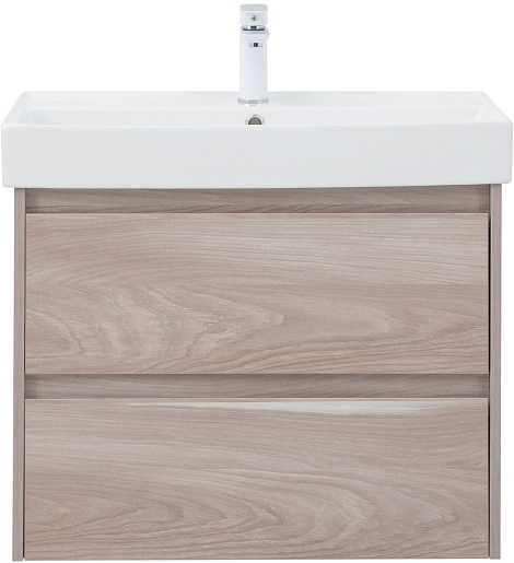 Aquanet Тумба с раковиной Nova Lite 75 подвесная орех светлый – картинка-3