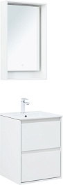 Aquanet Тумба с раковиной Милан 50 Flat подвесная белая – фотография-12
