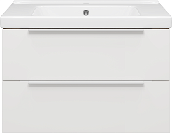 Misty Мебель для ванной Карат 80 подвесная белая/дуб галифакс олово – фотография-3