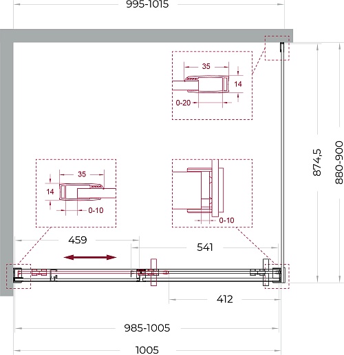 BelBagno Душевой уголок Soft Close-1 SOFT_CLOSE-1-AH-1-100/90-C-Cr 100x90 профиль хром стекло прозрачное – картинка-11