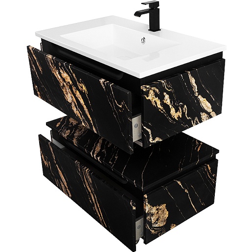 Cezares Тумба с раковиной Slider 80 с 2 ящиками подвесная чёрный фьюжн – фотография-4