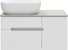 Misty Тумба с раковиной Роял 80 подвесная белая матовая