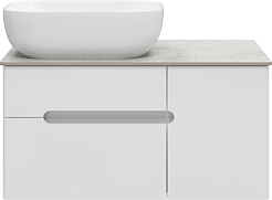 Misty Тумба с раковиной Роял 80 подвесная белая матовая – фотография-1