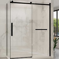 Vincea Душевой уголок Como Soft 150x90 VSR-1CS9015CLB профиль черный стекло прозрачное
