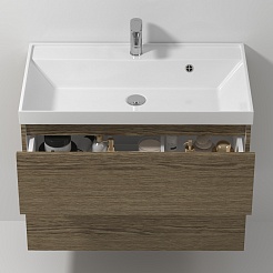Водолей Мебель для ванной Best 80 подвесная дуб крымский коричневый – фотография-4