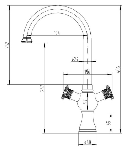 Zorg Смеситель для кухни Antic  "A 2004K-SL" – фотография-2