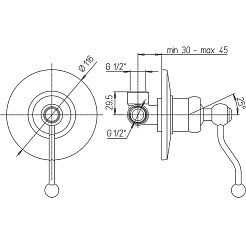 Paini Смеситель для душа Duomo 88CR690 встраиваемый, хром – фотография-3