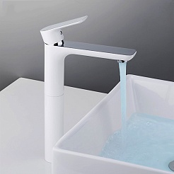 Gappo Смеситель для раковины G48 G1048-2 белый/хром – фотография-3