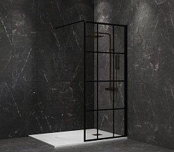 Paini Душевая перегородка PAINI-WalkIN110G 110x195 рисунок решетка – фотография-2