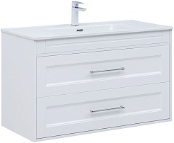 Aquanet Мебель для ванной Бостон New 100 Flat подвесная белый сатин – фотография-12