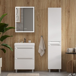 Equil Тумба под раковину Corner 70 2 ящика напольная белая – фотография-4