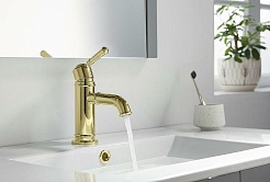 Aquatek Смеситель для раковины Классик AQ1510PG полированное золото – фотография-4