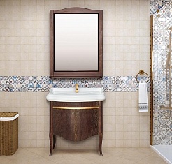 Misty Тумба с раковиной Агата 80 орех – фотография-6