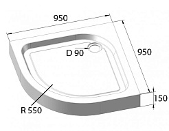 BelBagno Душевой поддон Tray 95/95 TRAY-BB-R-95-550-15-W – фотография-6