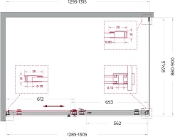 BelBagno Душевой уголок Soft Close-2 SOFT_CLOSE-2-AH-1-130/90-C-GM 130x90 профиль оружейная сталь стекло прозрачное – фотография-12