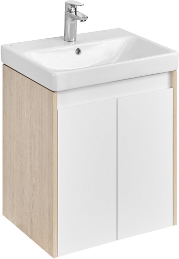 Акватон Тумба под раковину Сканди Doors 55 белая/дуб верона – фотография-2