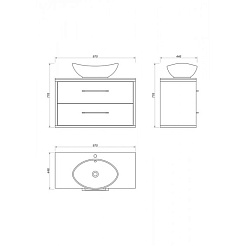 Какса-а Тумба с раковиной Бруклин 100 черный мрамор – фотография-2