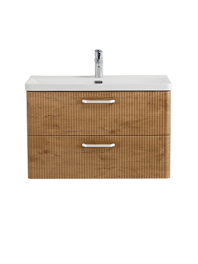 BelBagno Тумба с раковиной Due 80 подвесная Rovere Nature ручки Белые – фотография-2