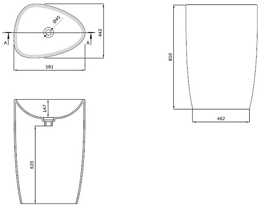 Allen Brau Раковина напольная Infinity 4.21016.20 белый глянец – фотография-8