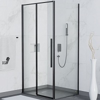 RGW Душевой уголок Stilvoll SV-42B (SV-12B + Z-050-2B) 120x100 профиль черный стекло прозрачное