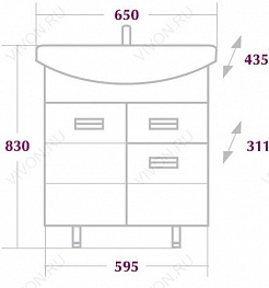 Onika Мебель для ванной "БАЛТИКА 65" R с ящиком – фотография-8