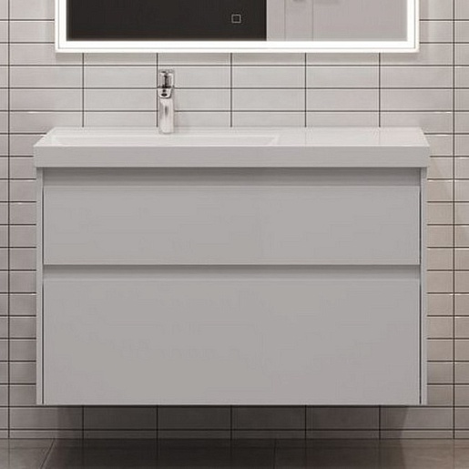 Aquanet Тумба с раковиной Nova Lite 2.0 100 L подвесная белая – фотография-2